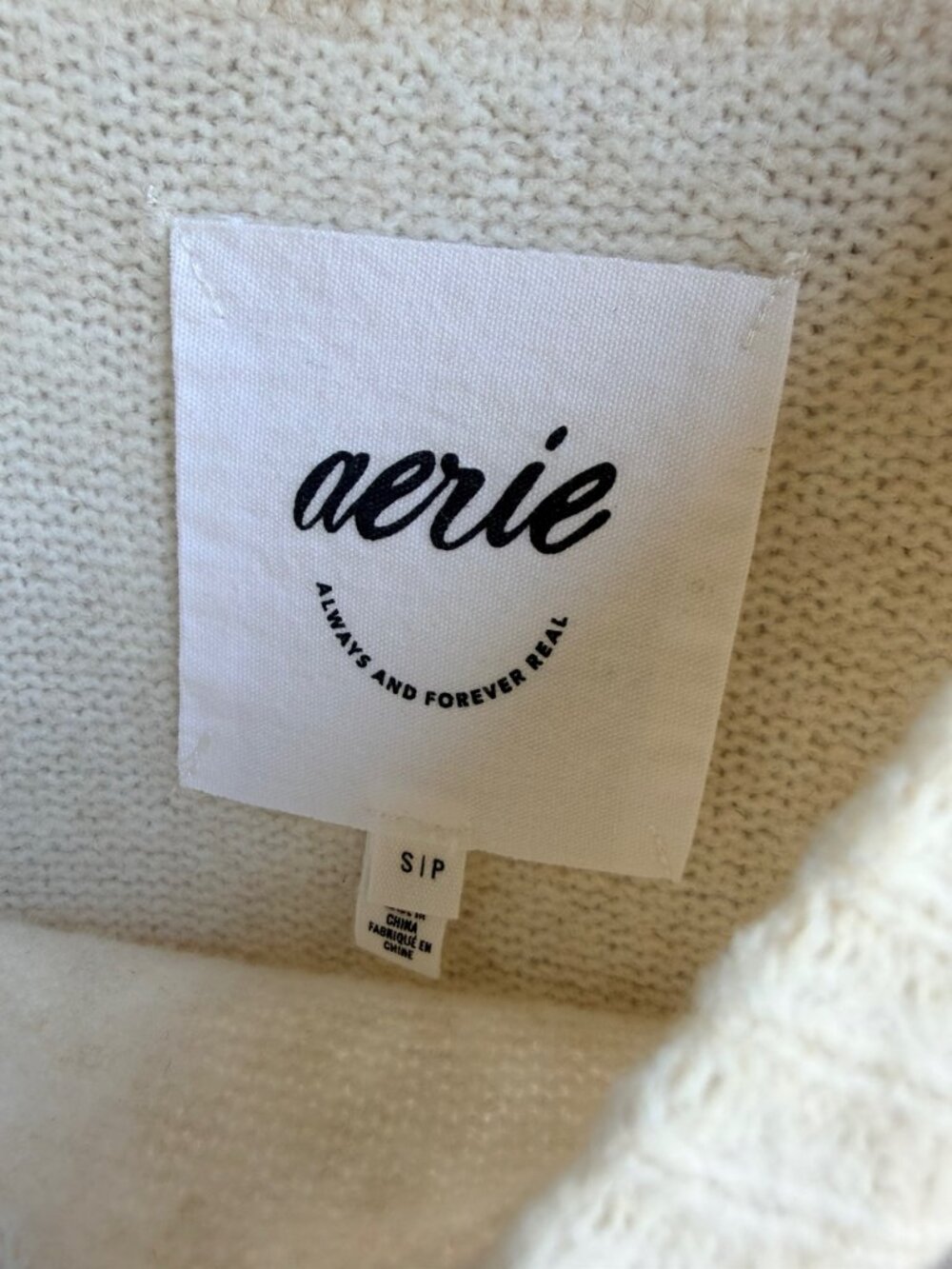 AERIE Long Sleeve Crew Neck Multicolor Striped Oversized Sweater Women's Size S. - Picture 3 of 7